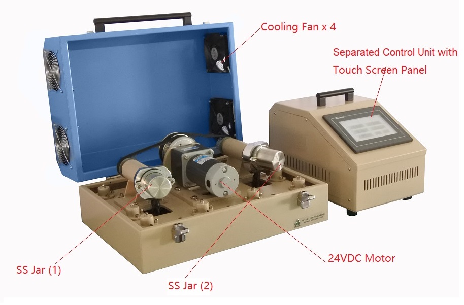 Dual Jars High Energy Ball Mill with Programmable Controller (Ar Gas Compatible)